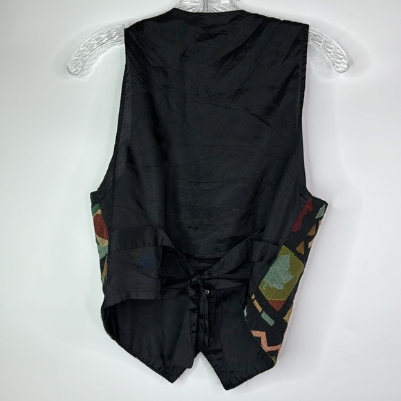 Vintage Samara Wildlife Moose Fish Abstract Black Vest Size Medium - Picture 4 of 8